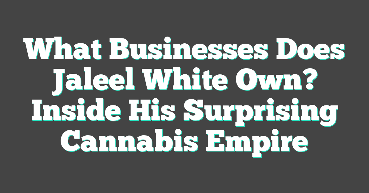 What Businesses Does Jaleel White Own? Inside His Surprising Cannabis Empire