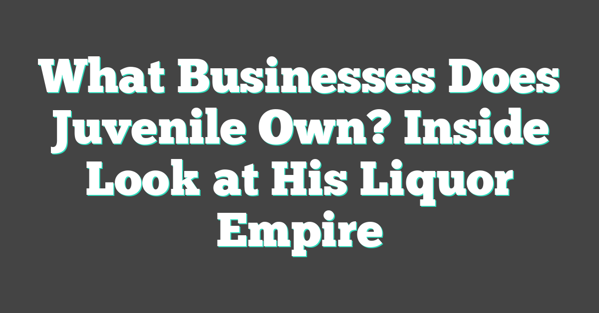 What Businesses Does Juvenile Own? Inside Look at His Liquor Empire