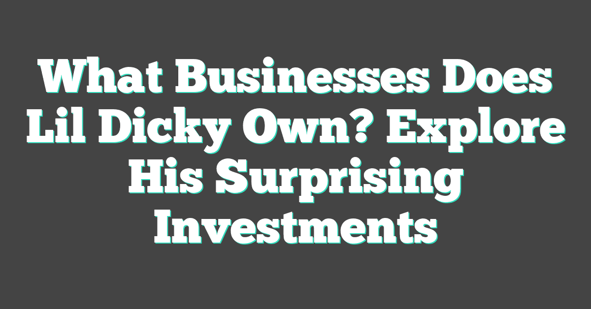 What Businesses Does Lil Dicky Own? Explore His Surprising Investments