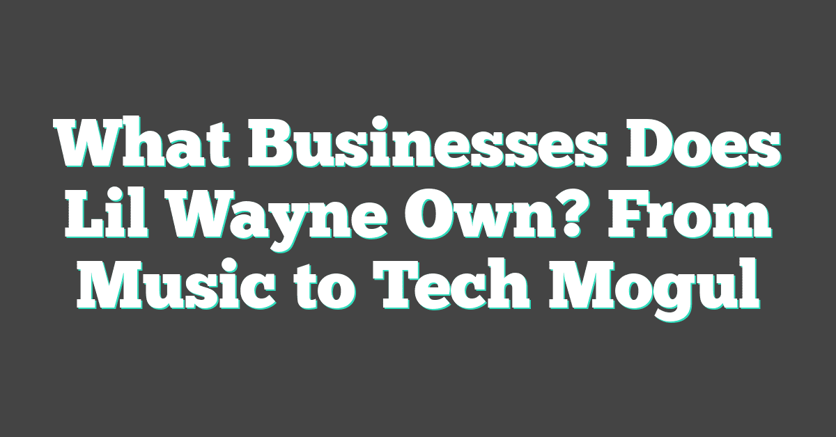 What Businesses Does Lil Wayne Own? From Music to Tech Mogul