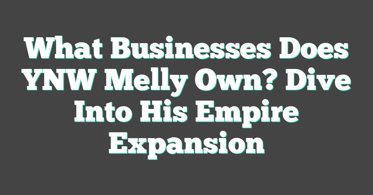 What Businesses Does YNW Melly Own? Dive Into His Empire Expansion