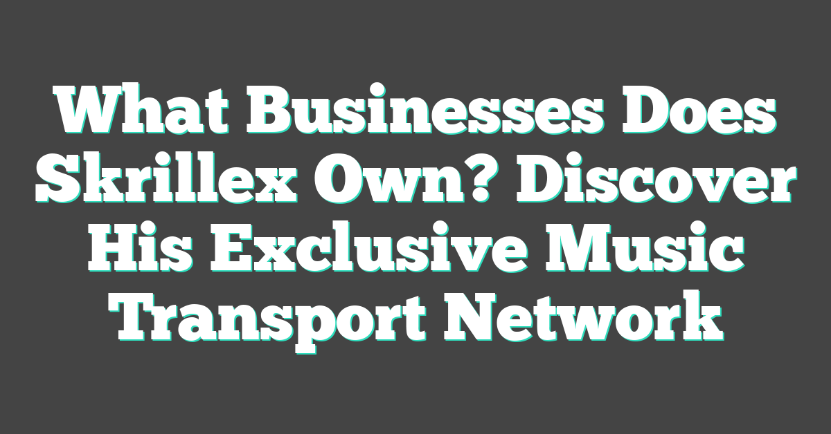 What Businesses Does Skrillex Own? Discover His Exclusive Music Transport Network